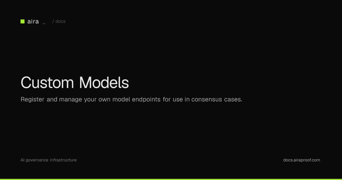 Custom Models | Aira Docs
