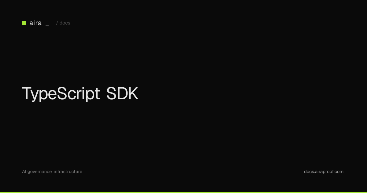 TypeScript SDK | Aira Docs